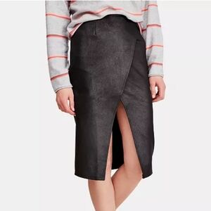 Sale Free People Whitney Faux-Leather Pencil Skirt Small